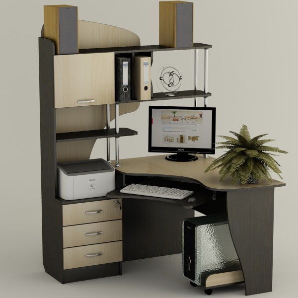 Компьютерный стол угловой Тиса СК-22 Венге/Дуб молочный (62cd2364fa5d7b192c71afac)