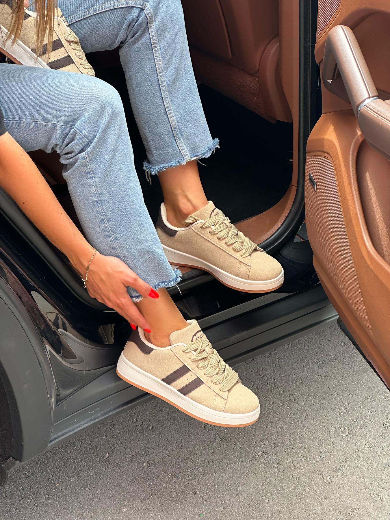 Кеды женские эко-замша р. 38 Бежевый (10285679) - фото 4