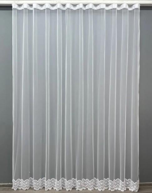 Тюль Грек сітка з вишитим візерунком Білий (1544т)