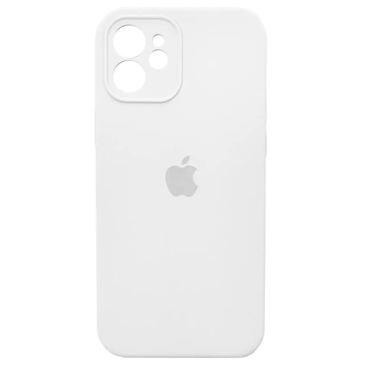 Силиконовый Чехол Накладка Закрытая Камера Silicone Case Full Camera Для iPhone 12 White Силиконовый Чехол Накладка Закрытая Камера Silicone Case Full Camera Для iPhone 12 White