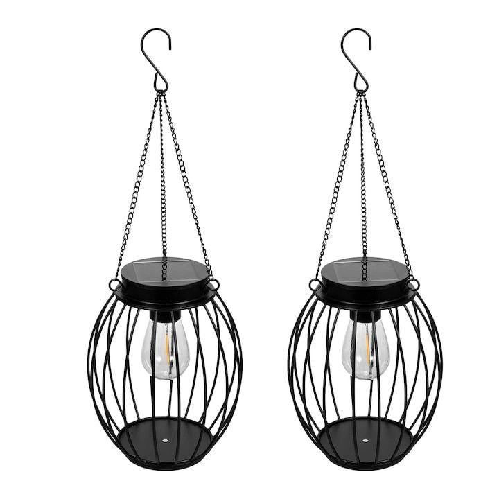 Комплект ліхтарів садових сонячних LED Metal Cage з ефектом лампи Едісона 2 шт. (33464762)