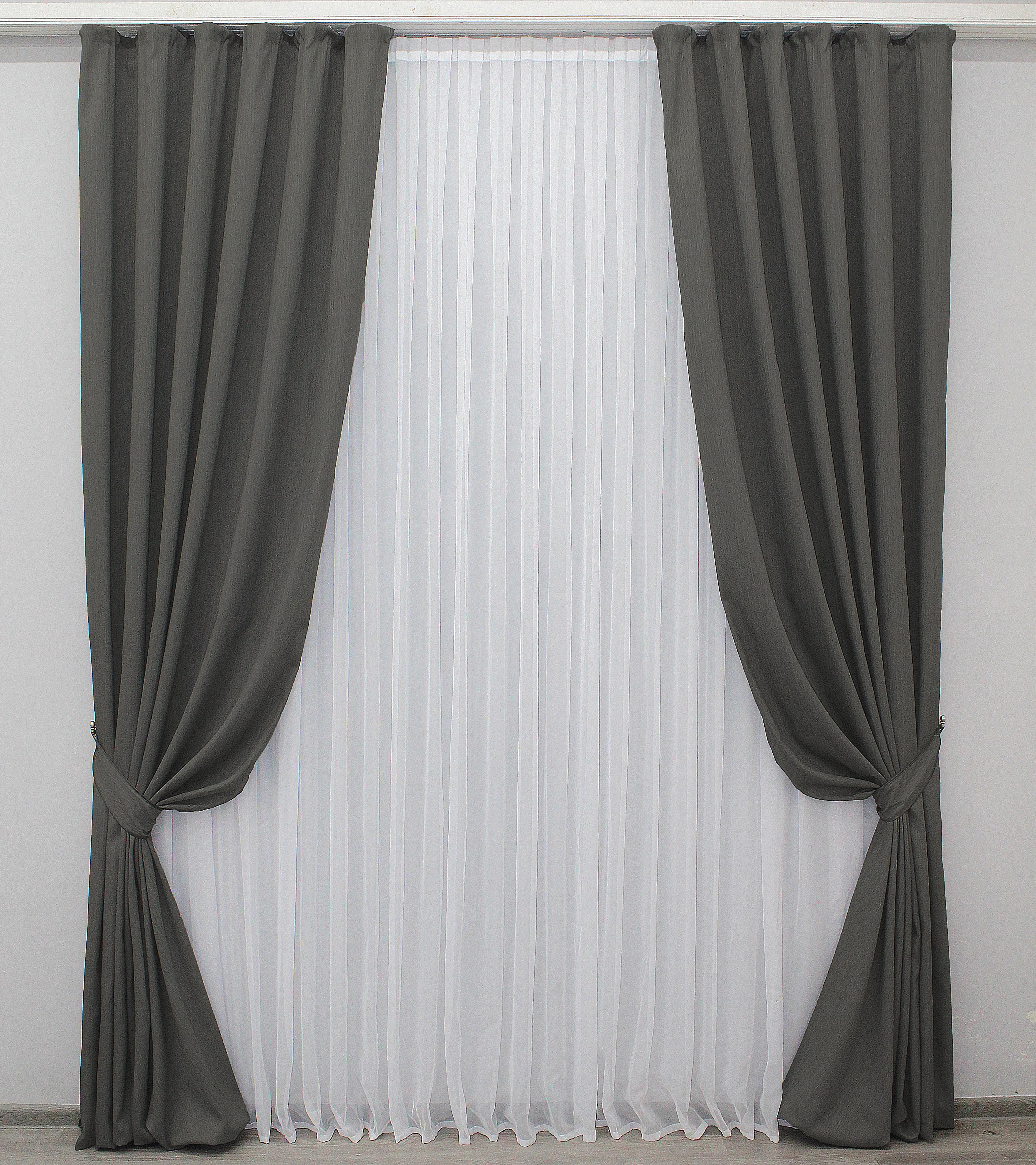 Комплект штор VR-Textil Avrora №1133ш 100х290 см 2 шт. Серый (31-595)