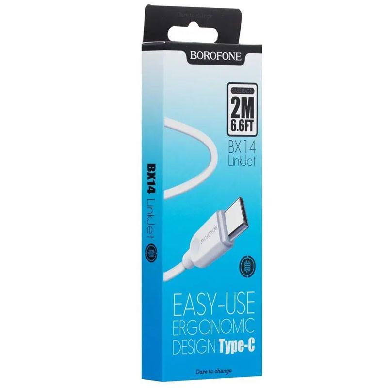 Кабель дата Borofone BX14 USB Type-C 2 м White (00000060120_1) - фото 6 Кабель дата Borofone BX14 USB Type-C 2 м White (00000060120_1) - фото 6