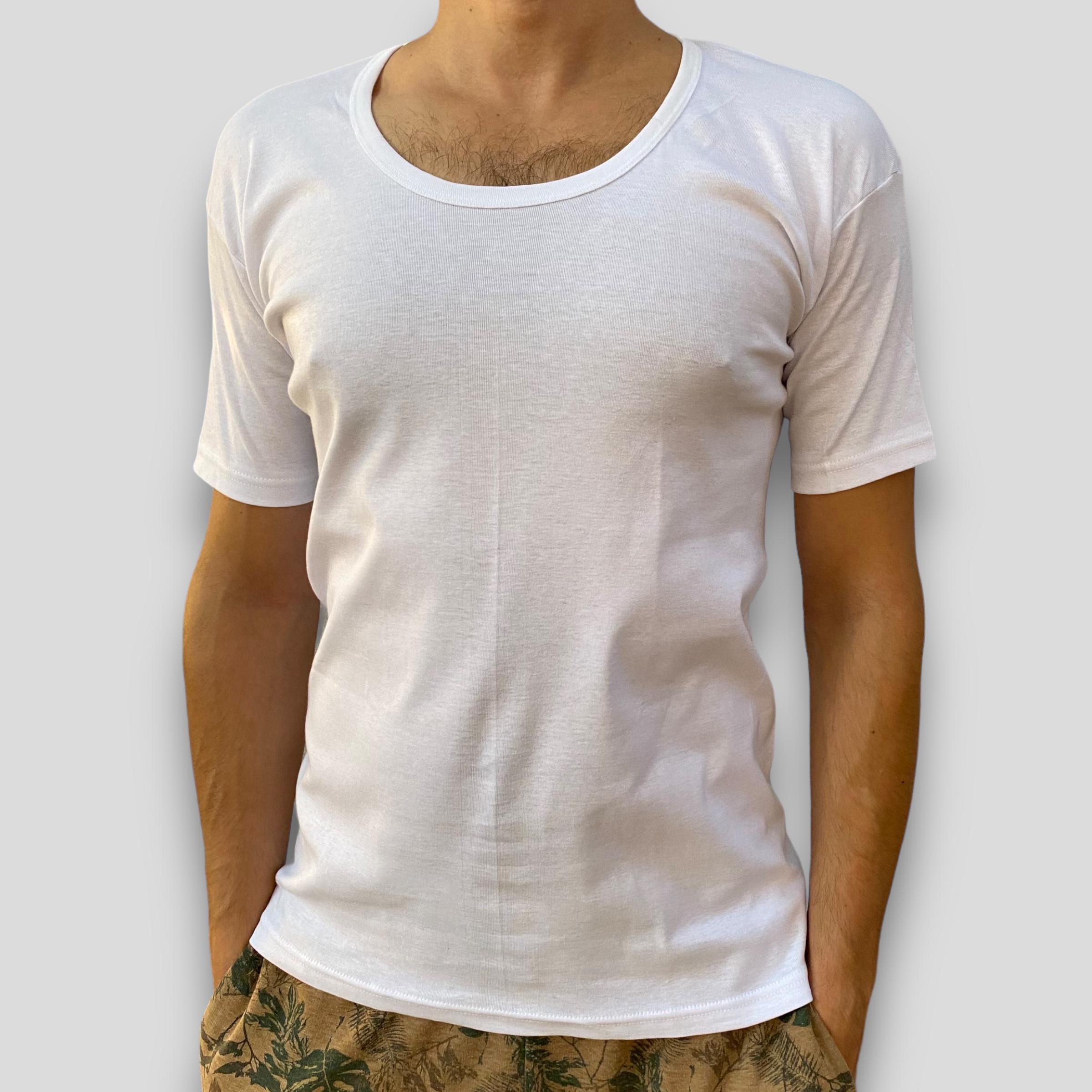 Футболка мужская Namaldi базовая с широким горлом 2XL Белый (113-White)