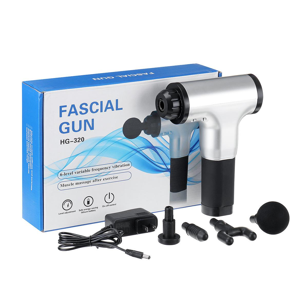 Портативний масажер Fascial Gun HG - 320 для тіла Silver/Black - фото 6