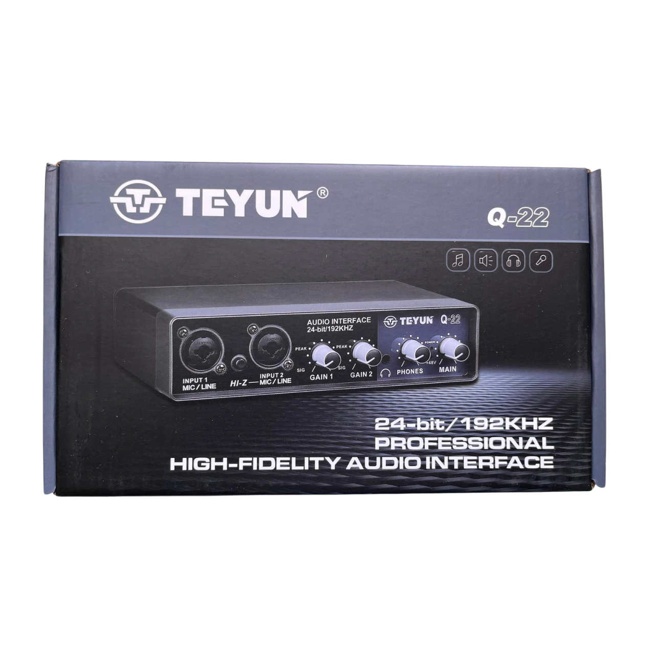 Звуковая карта TEYUN Q-22 USB 24-bit/192kHz двухканальный аудиоинтерфейс для студийной записи