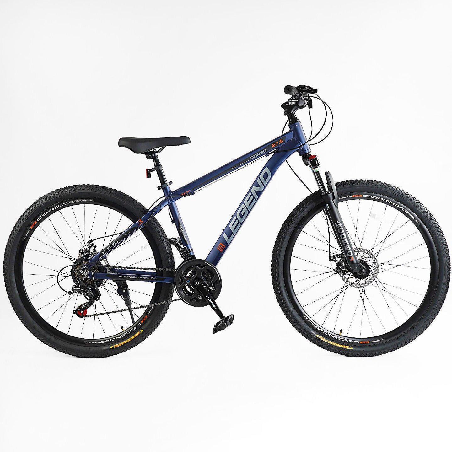 Велосипед горный алюминиевый Corso Legend 27,5" рама 15,5" Синий