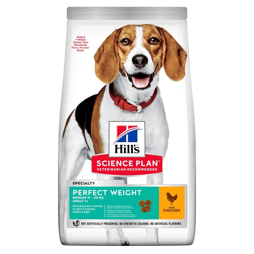 Корм сухой Hill's Science Plan Perfect Weight Medium Breed для поддержания веса взрослых собак средних пород с курицей 2 кг (37815)