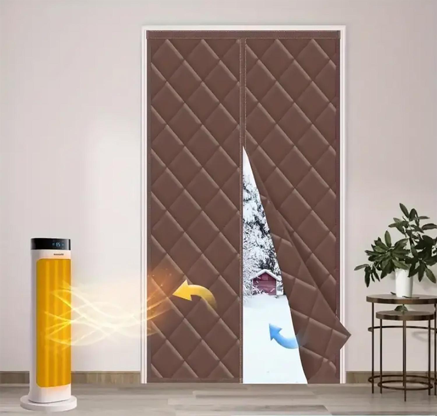 Штори теплоізоляційні для вхідних дверей на магнітах 90х210 см Коричневий (29425508) - фото 10 Штори теплоізоляційні для вхідних дверей на магнітах 90х210 см Коричневий (29425508) - фото 10