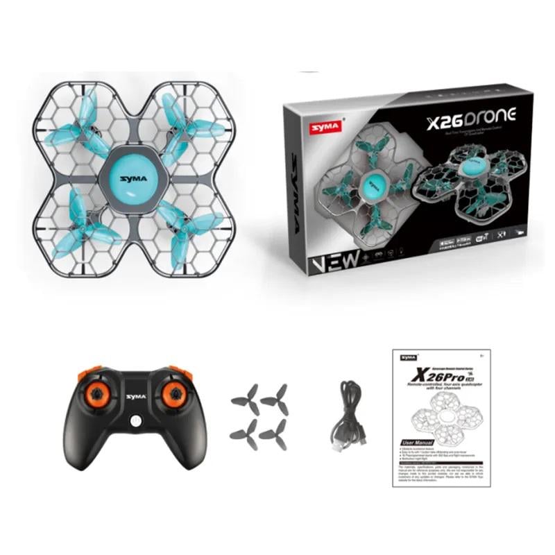 Квадрокоптер SYMA X26 PRO MINI з гіроскопом та можливістю робити перевороти на 360° Сірий (2388) - фото 8 Квадрокоптер SYMA X26 PRO MINI з гіроскопом та можливістю робити перевороти на 360° Сірий (2388) - фото 8