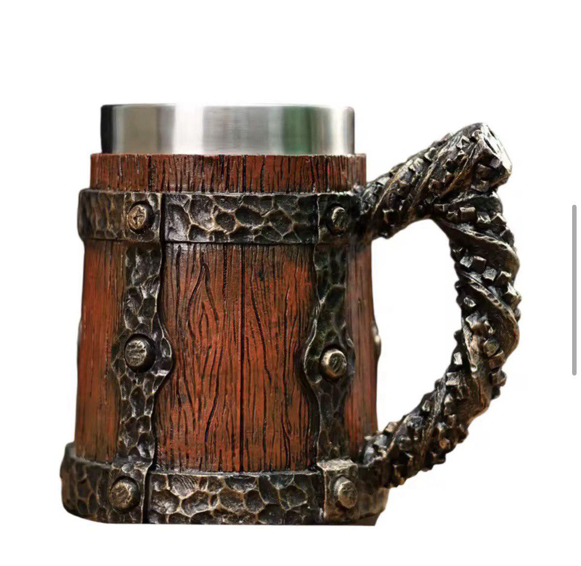 Кружка бочка с имитацией кованого железа 500 мл (пиво 118)