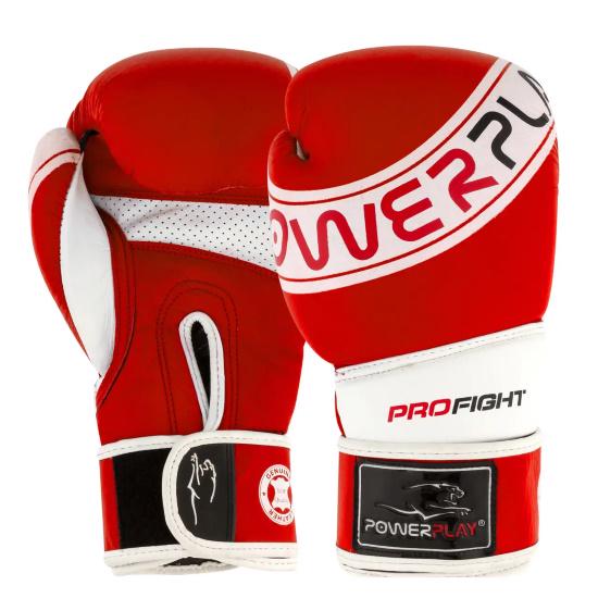 Боксерские перчатки PowerPlay 3023 A 16 унций Красный/Белый (PP_3023A_16oz_Red-White_bes321)