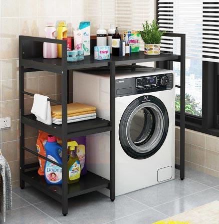 Стеллаж над стиральной машиной из дерева Лугачо левый Венге (ССМ-201512)