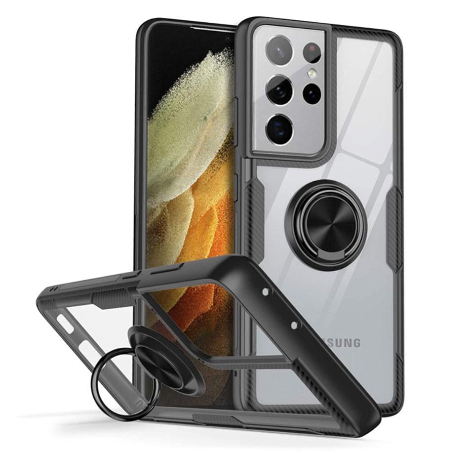 Чехол Primolux Ring Magnetic Stand для Samsung Galaxy S21 Ultra (SM-G998 / G9980) - Black