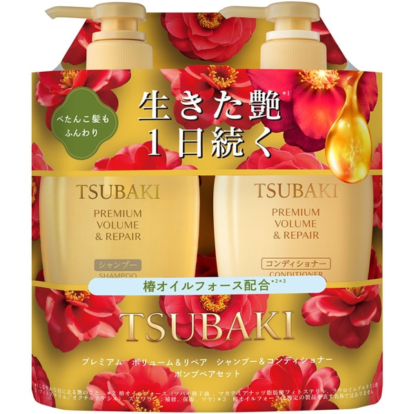 Набор шампуня и кондиционера TSUBAKI Premium объем и восстановление 2х450 мл (502827)