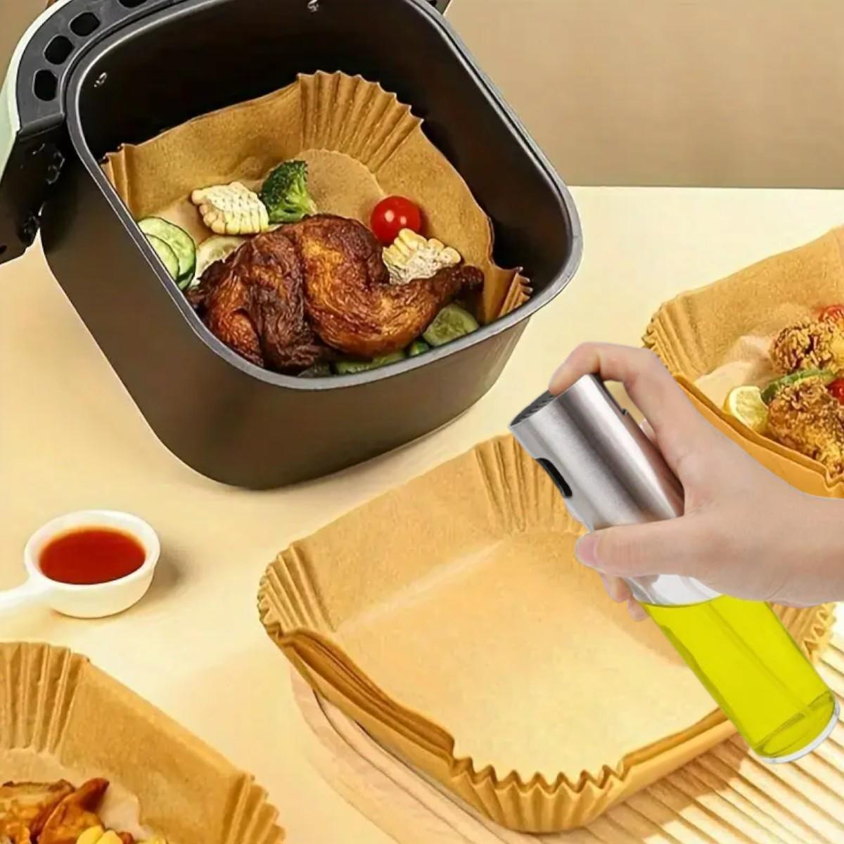 Форма пергаментна для аерогрилю мультипечі Kraft Квадрат Розпилювач для олії 50 шт. 16х4,5 см - фото 4