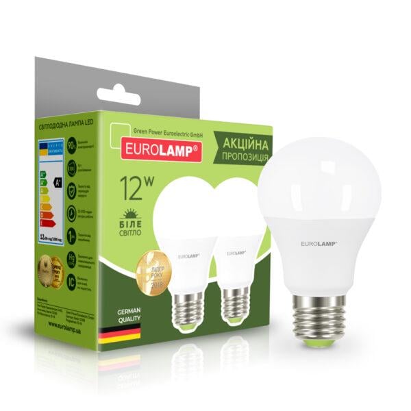 Промо-набор Eurolamp лампа LED A60-12W-E27-4000K "1+1" (MLP-LED-A60-12274(E))