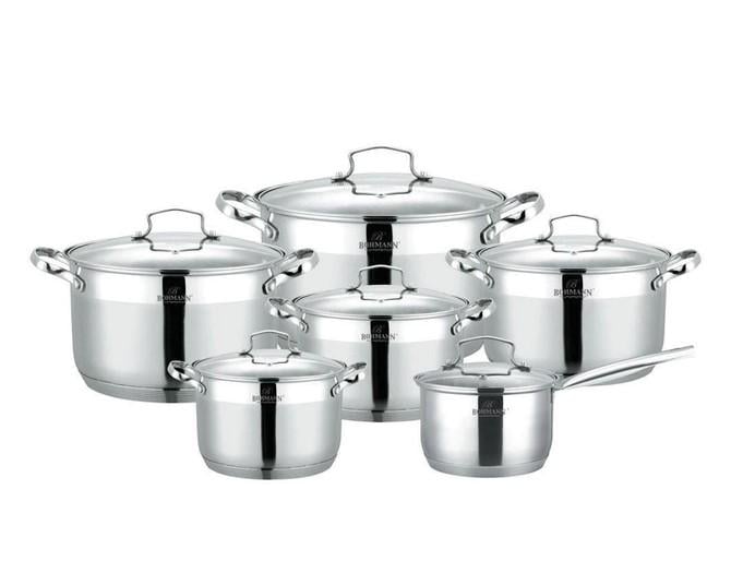 Комплект посуды Bohmann 2,1/2,9/2,9/3,9/6,6/7,7 л 12 пр.