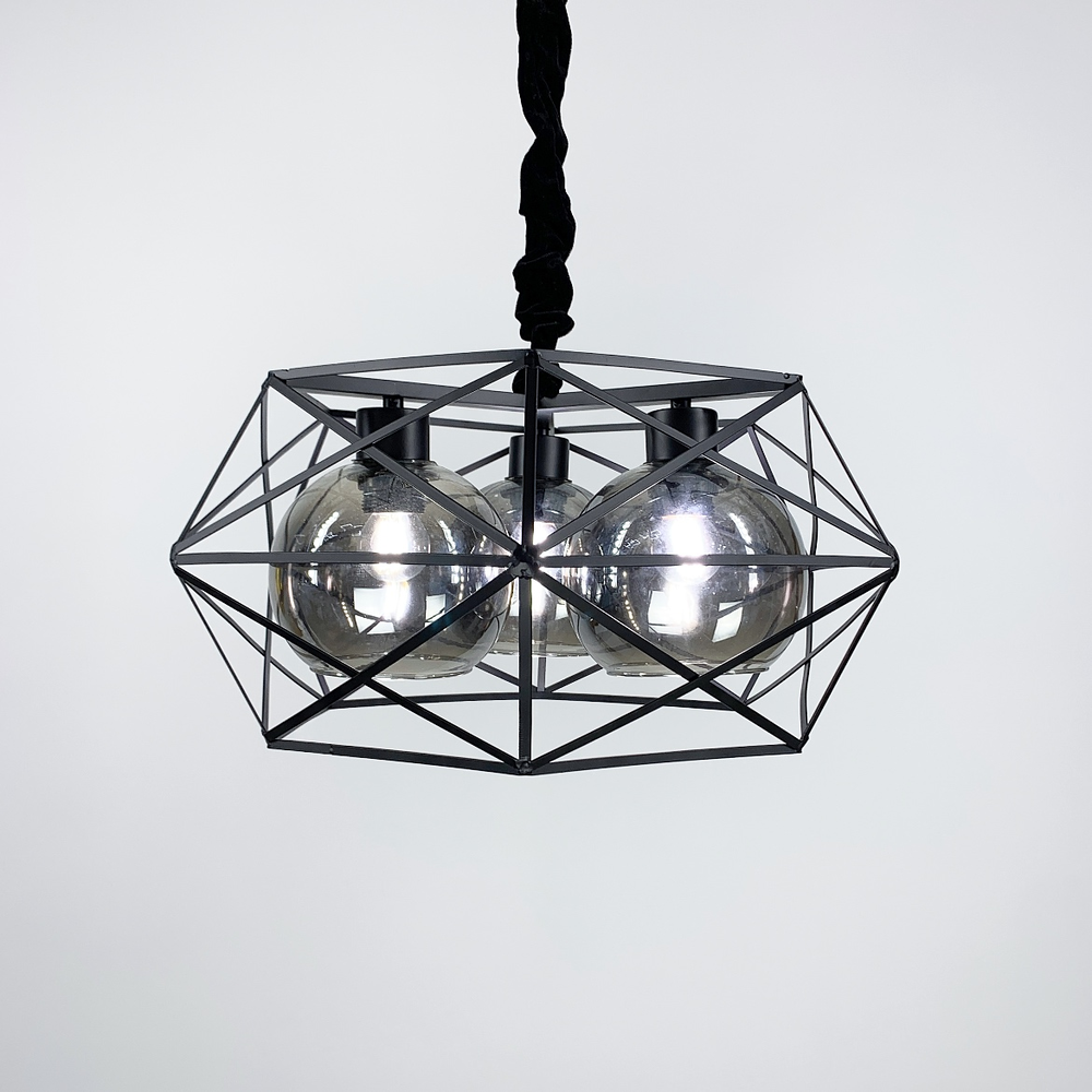 Люстра LineF на 3 плафона Графитовый (11870/3 BK)