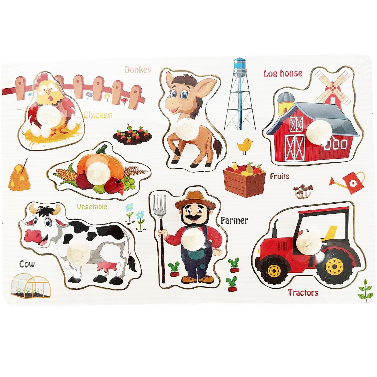 Пазлы деревянные Монтессори Фермер и животные (18762063) Пазлы деревянные Монтессори Фермер и животные (18762063)