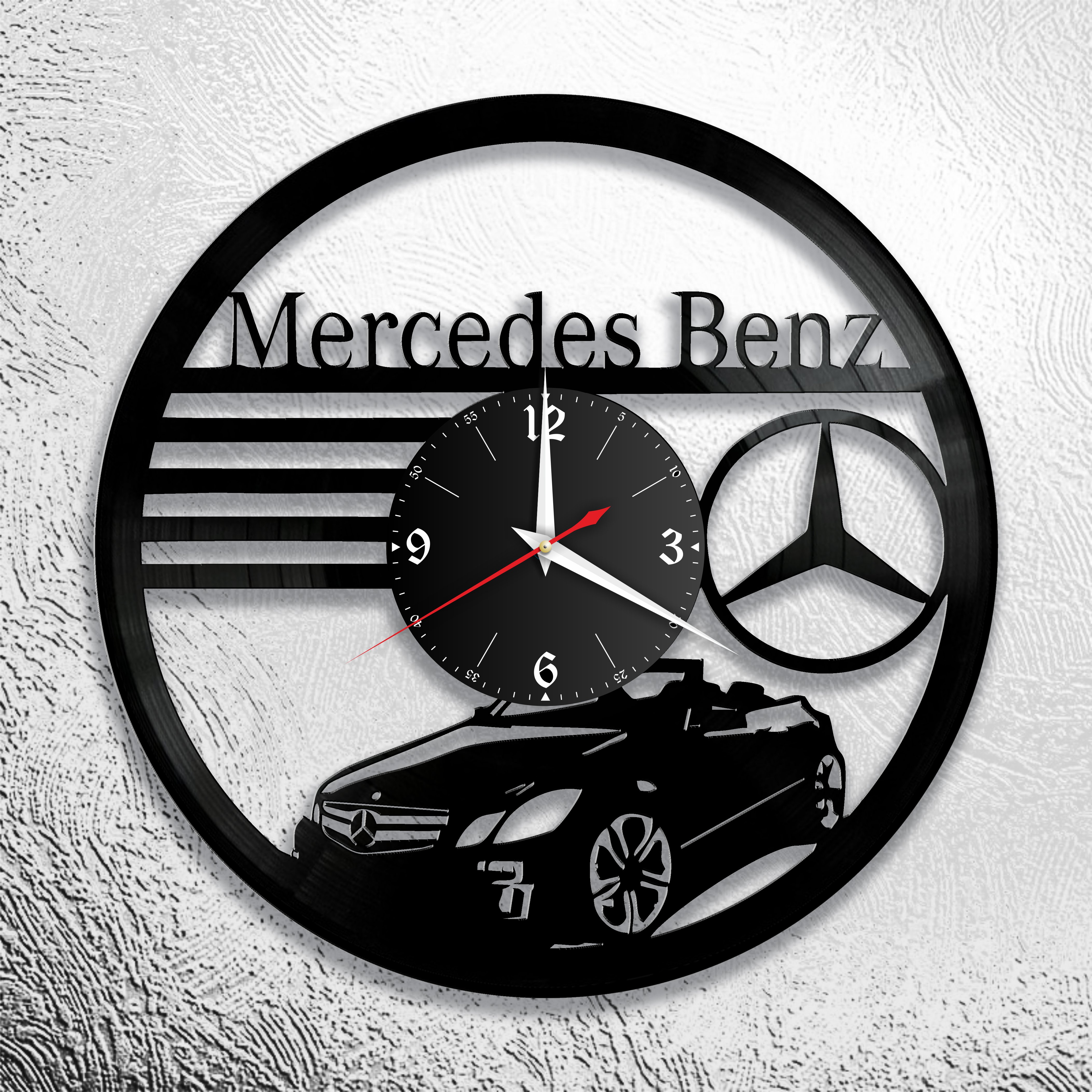 Часы настенные Mercedes-Benz 0903 из виниловой пластинки