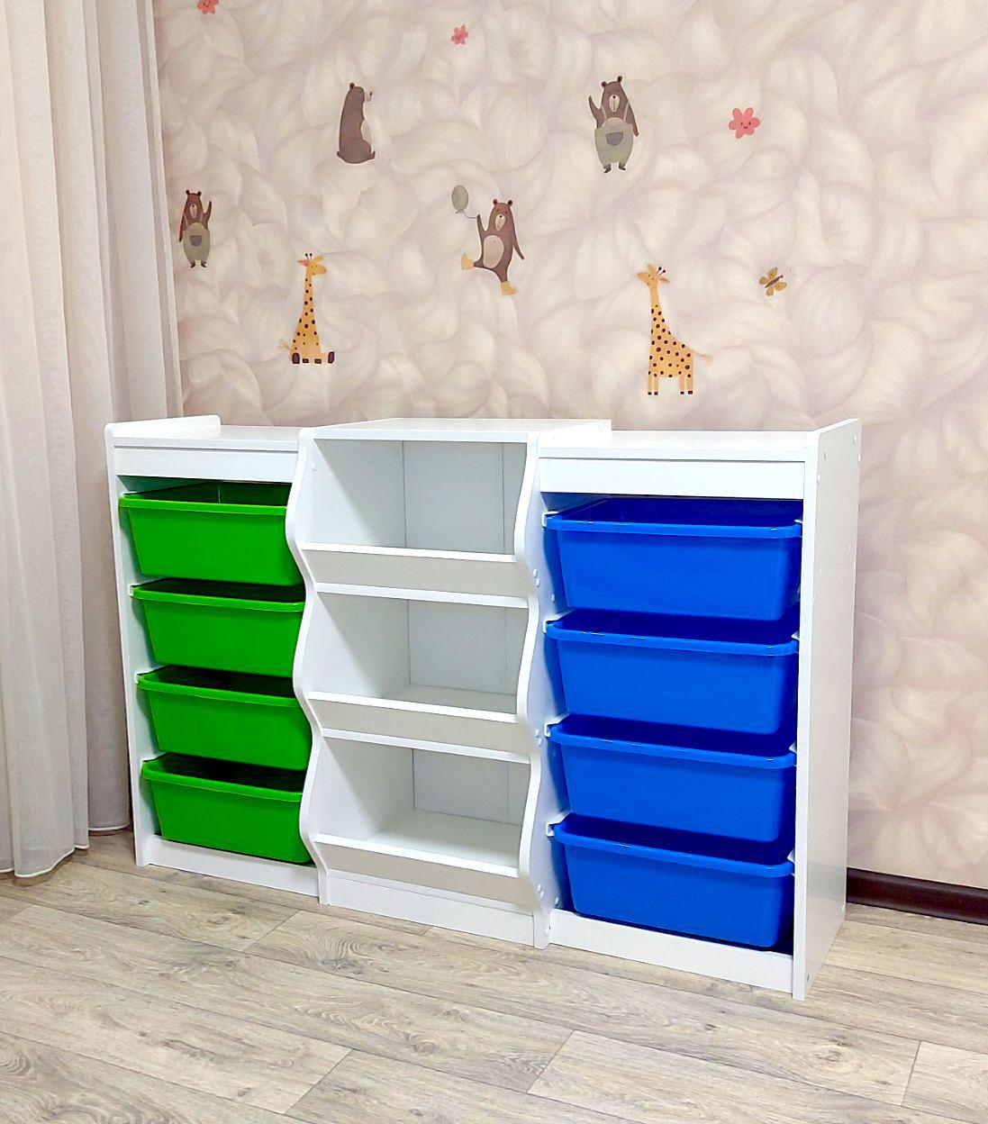 Органайзер для детских игрушек 2в1 с контейнерами и полками - фото 8 Органайзер для детских игрушек 2в1 с контейнерами и полками - фото 8