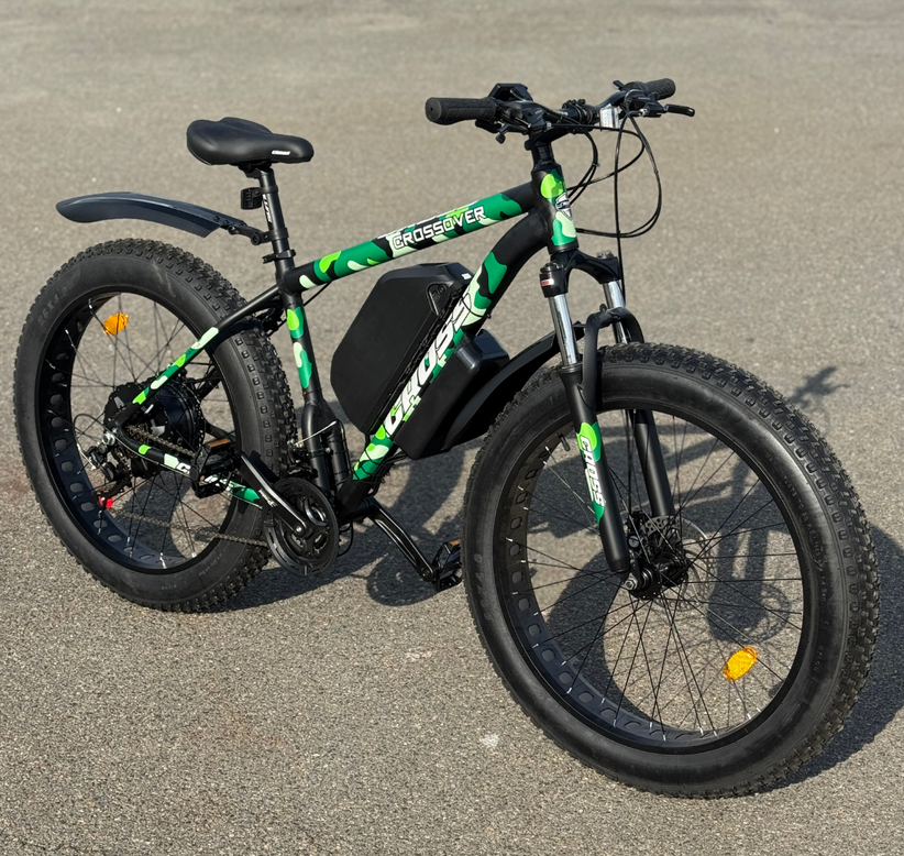 Велосипед с Е-комплектом Crossover 26х4,0" 2025 48 В 750 Вт MXUS 21 Ah до 75 км запас хода дисплей LSD-10 Green
