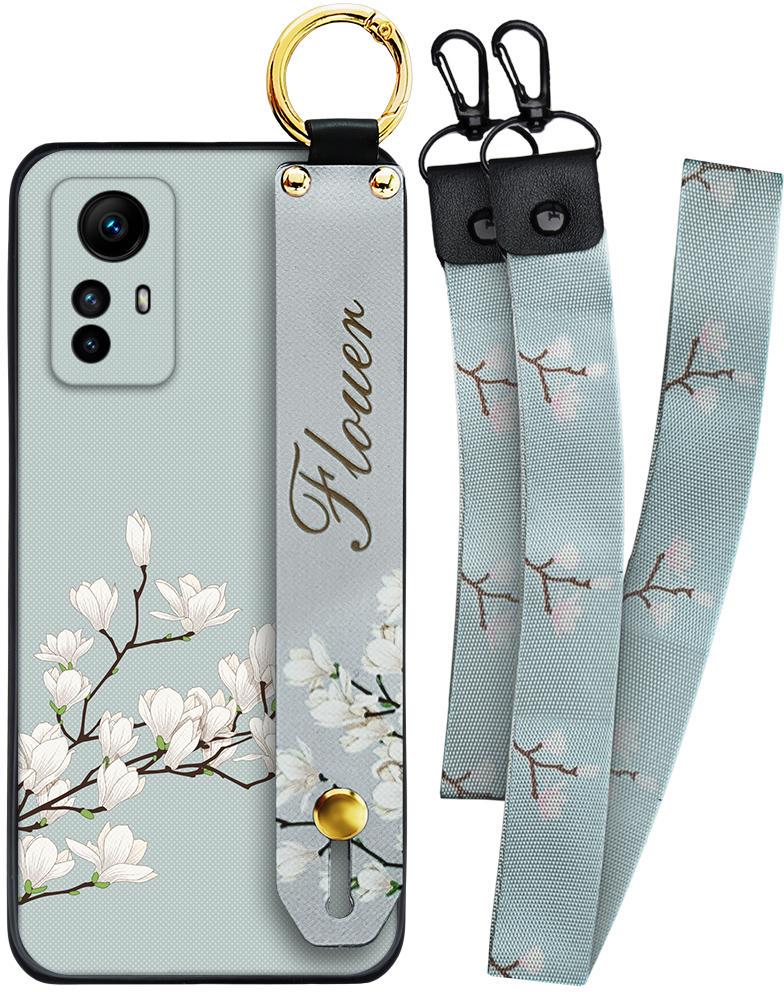 Чехол SHLab Xiaomi Redmi Note 12S Flower White + два ремешка с карабином (34384)