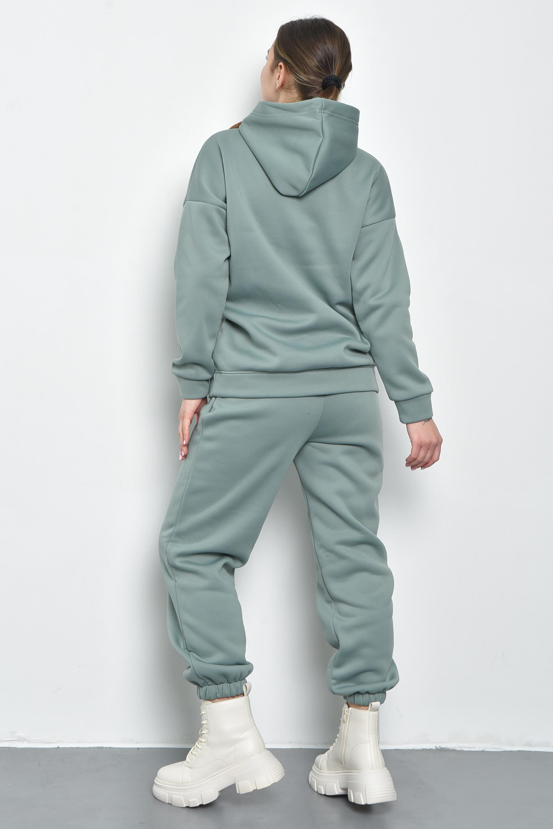 Спортивний костюм жіночий на флісі S Оливковий 168805) - фото 3 Спортивний костюм жіночий на флісі S Оливковий 168805) - фото 3