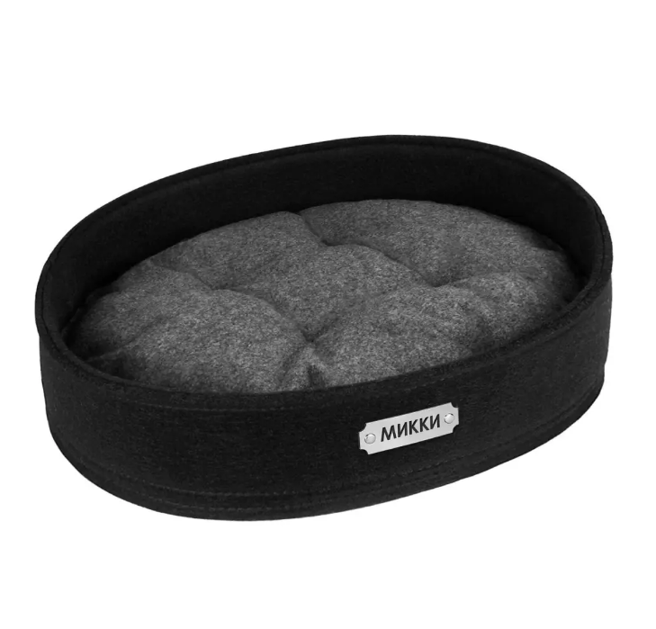 Лежак для собак овальный S Черный (1R0231) - фото 2