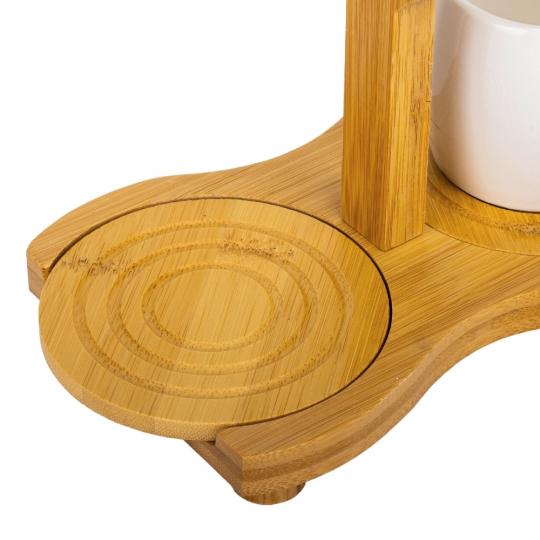 Набор керамических кружек Elisey Дуэт с бамбуковой подставкой180 мл Белый (135-81-9184-006) - фото 3 Набор керамических кружек Elisey Дуэт с бамбуковой подставкой180 мл Белый (135-81-9184-006) - фото 3