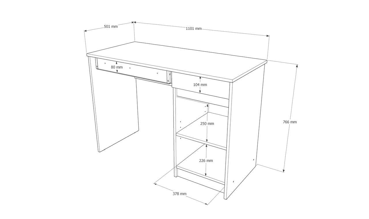 Письменный стол Эверест Сити-1100 Дуб сонома/Белый (е-20724.01) - фото 6 Письменный стол Эверест Сити-1100 Дуб сонома/Белый (е-20724.01) - фото 6