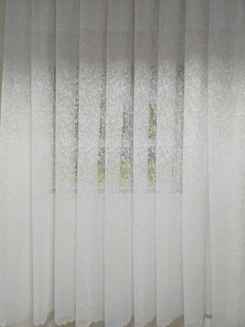 Тюль Мрамор жаккардовая 600х240 см Белый