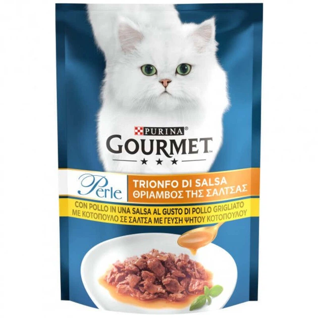 Корм вологий для дорослих котів Gourmet Perle з куркою в соусі 85 г (36785)