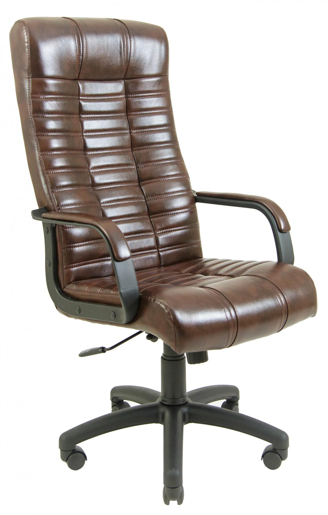 Кресло офисное компьютерное Atlant Титан Dark Brown Подлокотник Рич ПлаStick М2 AnyFix Коричневый