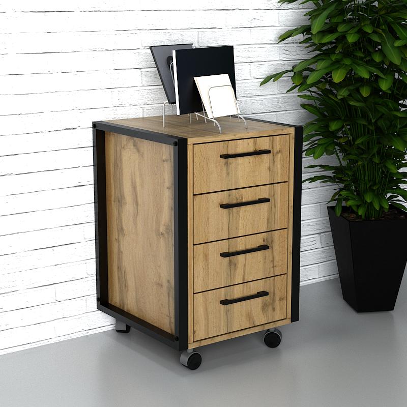 Тумба офисная мобильная Гамма стиль Лофт ТМЛГ-1 450x450x650 мм Дуб Аппалачи (23228) Тумба офисная мобильная Гамма стиль Лофт ТМЛГ-1 450x450x650 мм Дуб Аппалачи (23228)