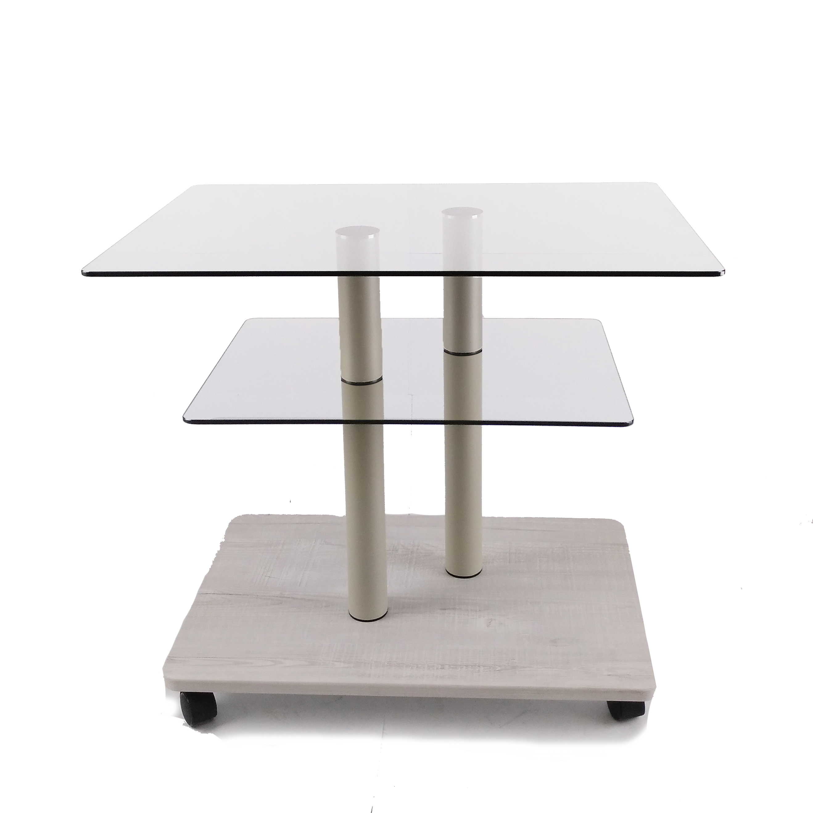 Стол журнальный стеклянный Commus Bravo Light P6 clear-sosnak-2bgs50 Белый (433860166)