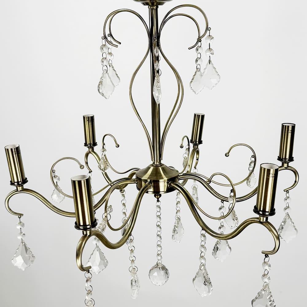 Люстра-підсвічник класична на 6 ламп Ø 60 см Сатин (6028/6) - фото 2 Люстра-підсвічник класична на 6 ламп Ø 60 см Сатин (6028/6) - фото 2