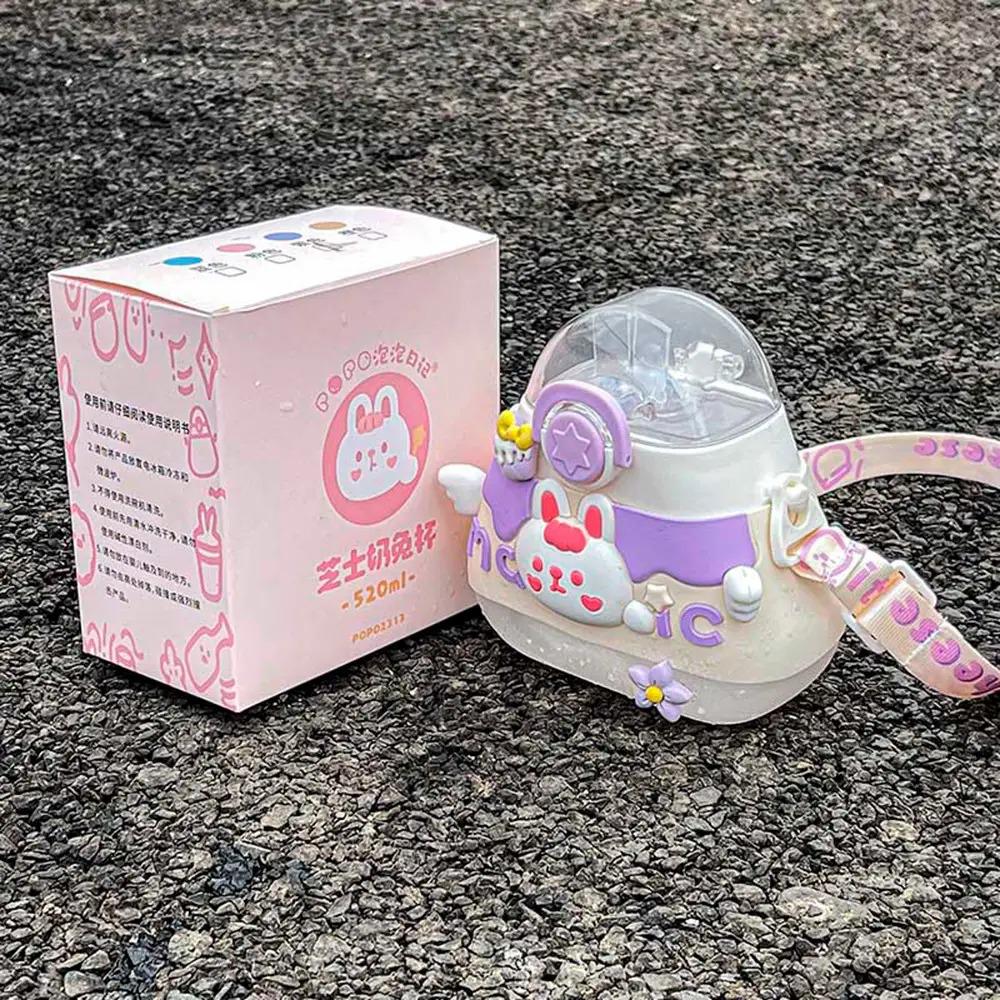 Детская бутылка для воды POP02313 с силиконовой трубочкой и ремешком 520 мл Фиолетовый - фото 8 Детская бутылка для воды POP02313 с силиконовой трубочкой и ремешком 520 мл Фиолетовый - фото 8