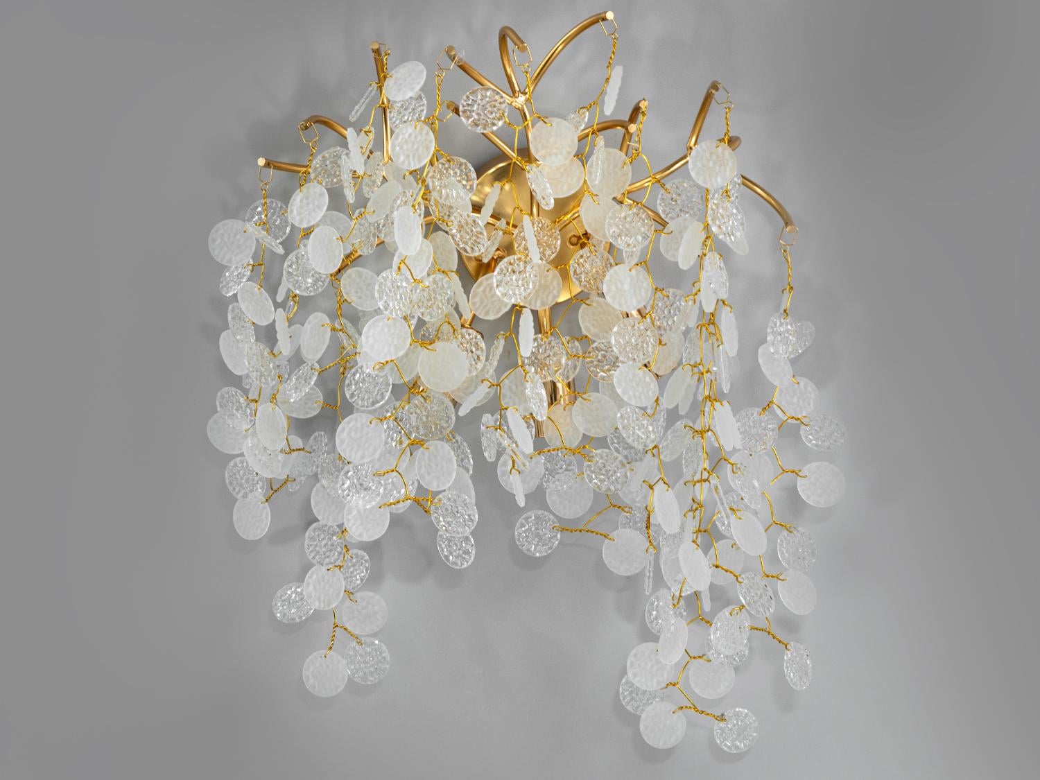 Светильник сателлит к хрустальным люстрам Глициния на 3 лампы Золотой (602-3W GD)