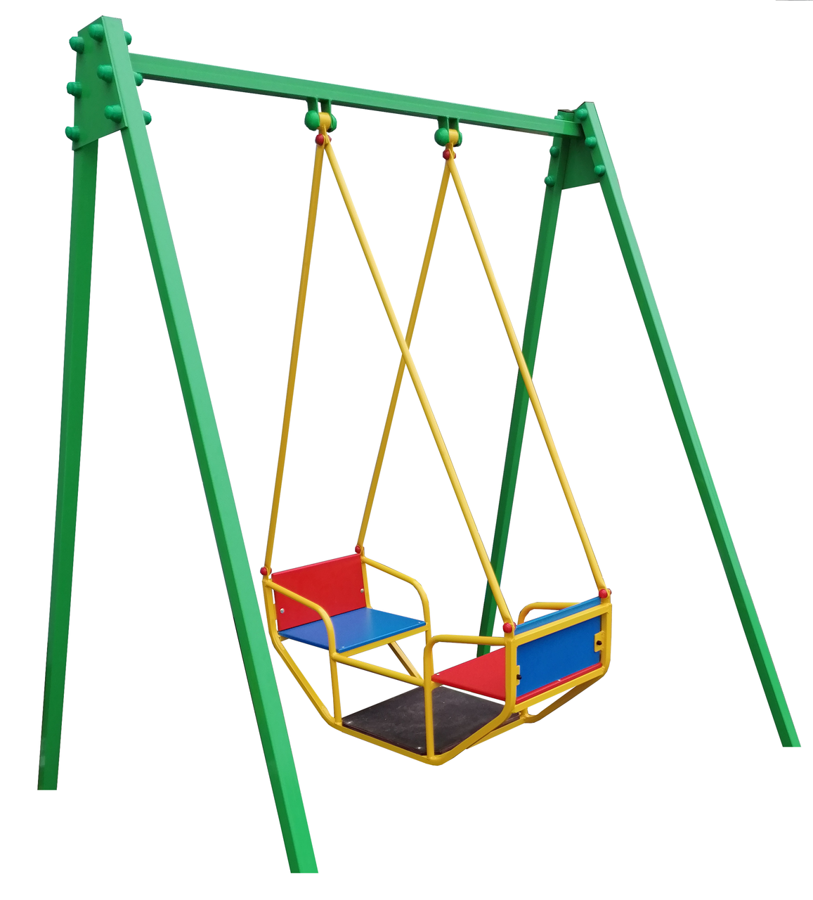 Гойдалки дитячі двомісні Човник Зелений (729/кл)