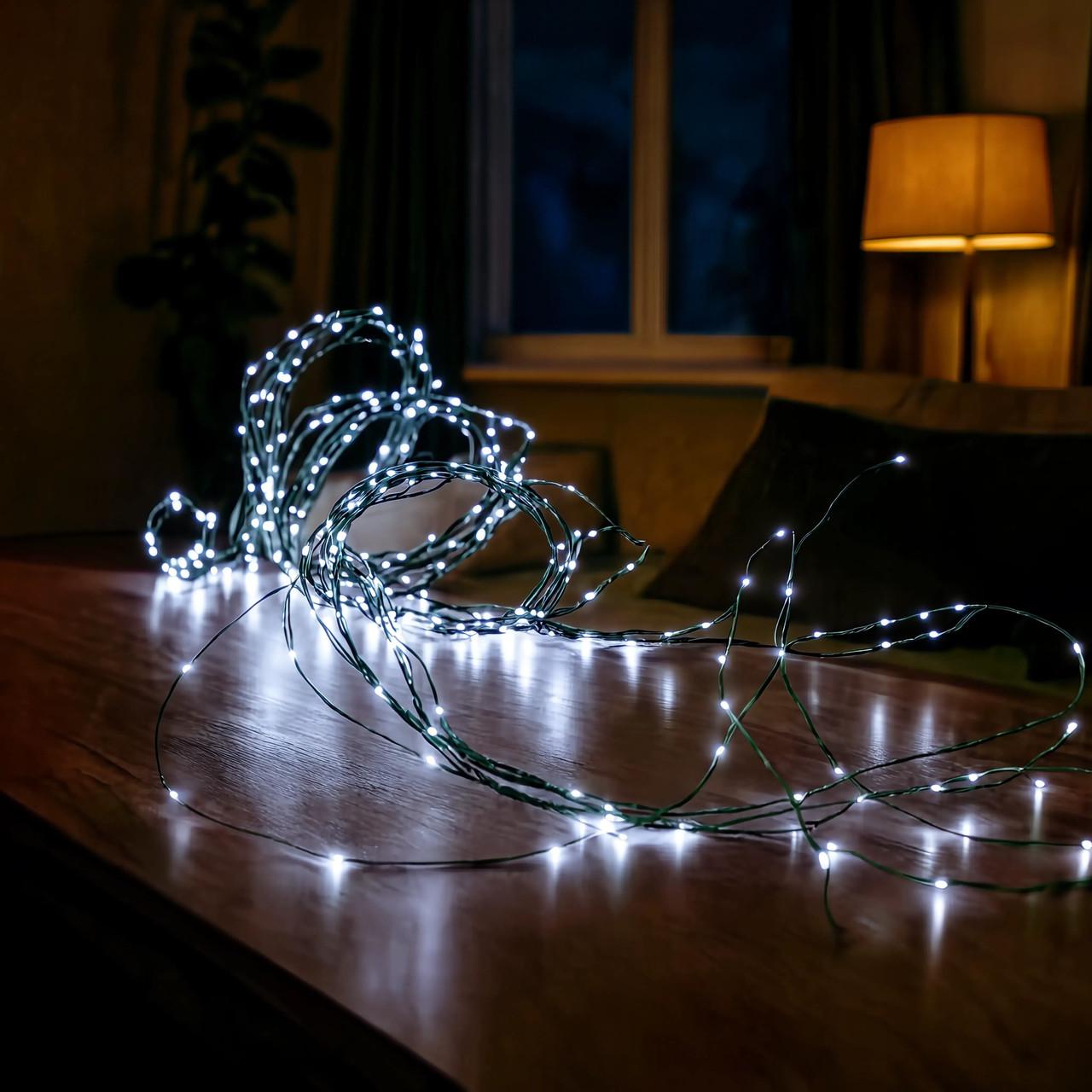 Гирлянда Конский хвост 600 LED 20 нитей 3 м Белый (1733015GW)