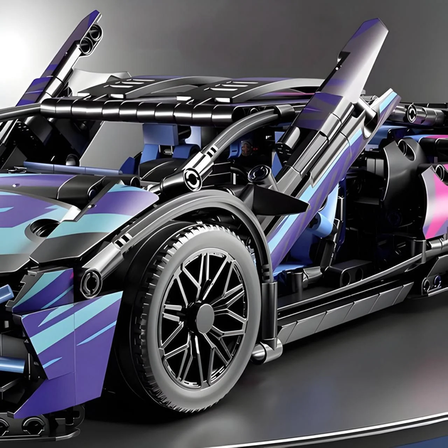 Конструктор на радиоуправлении 1:14 Lamborghini Cyberpunk с мотором и пультом 1314 дет. 36 см - фото 6