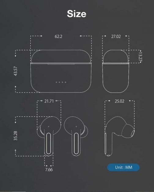 Бездротові навушники BlitzWolf AIRAUX AA-UM8 Bluetooth 5.1 Hi-fi AAC Чорний (294) - фото 8