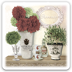 Подставка под чашку костер Прованс Букет георгин 10х10 см (прк014т10х10)