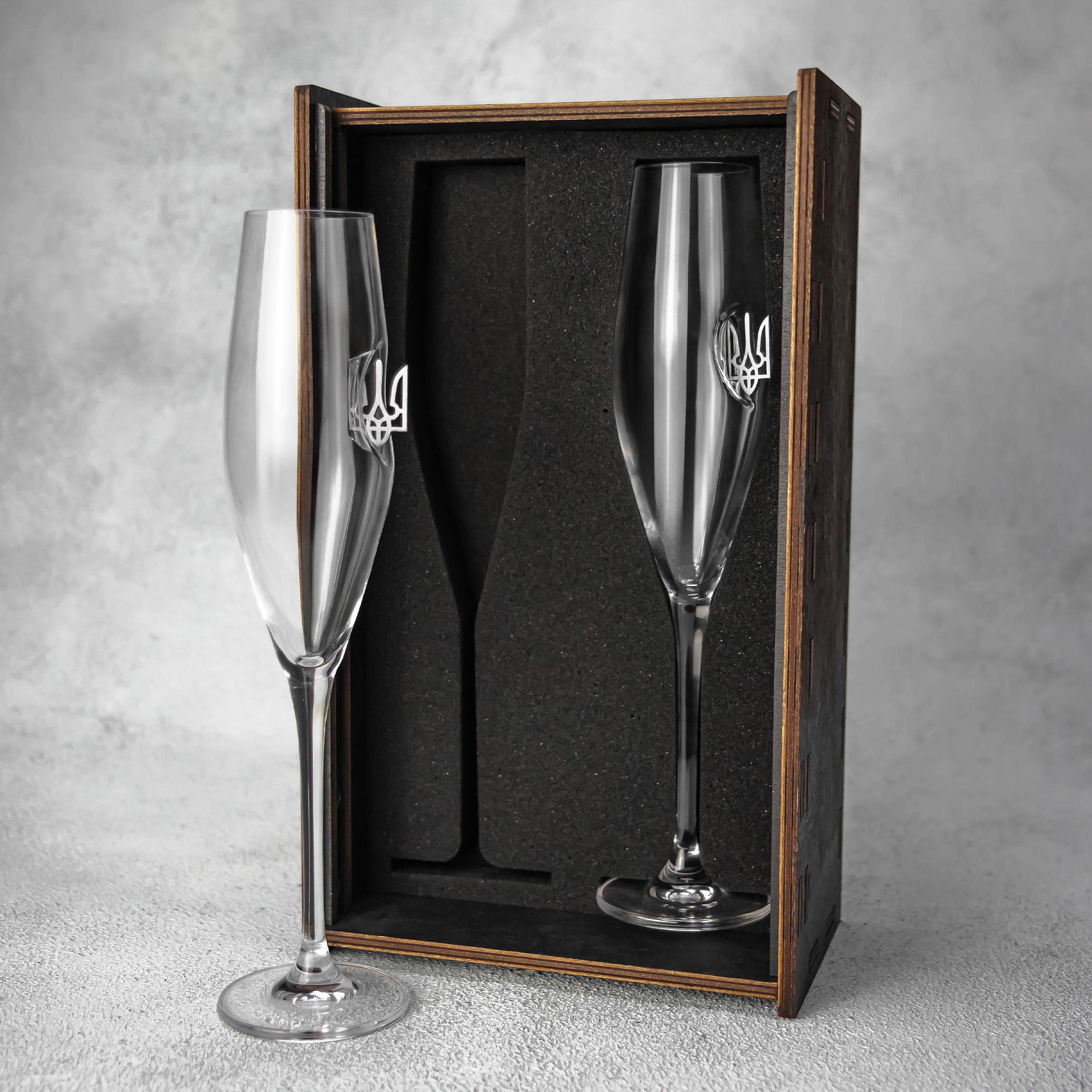 Келихи для шампанського VSKLO з гербом 350 мл 2 шт. (31548670)