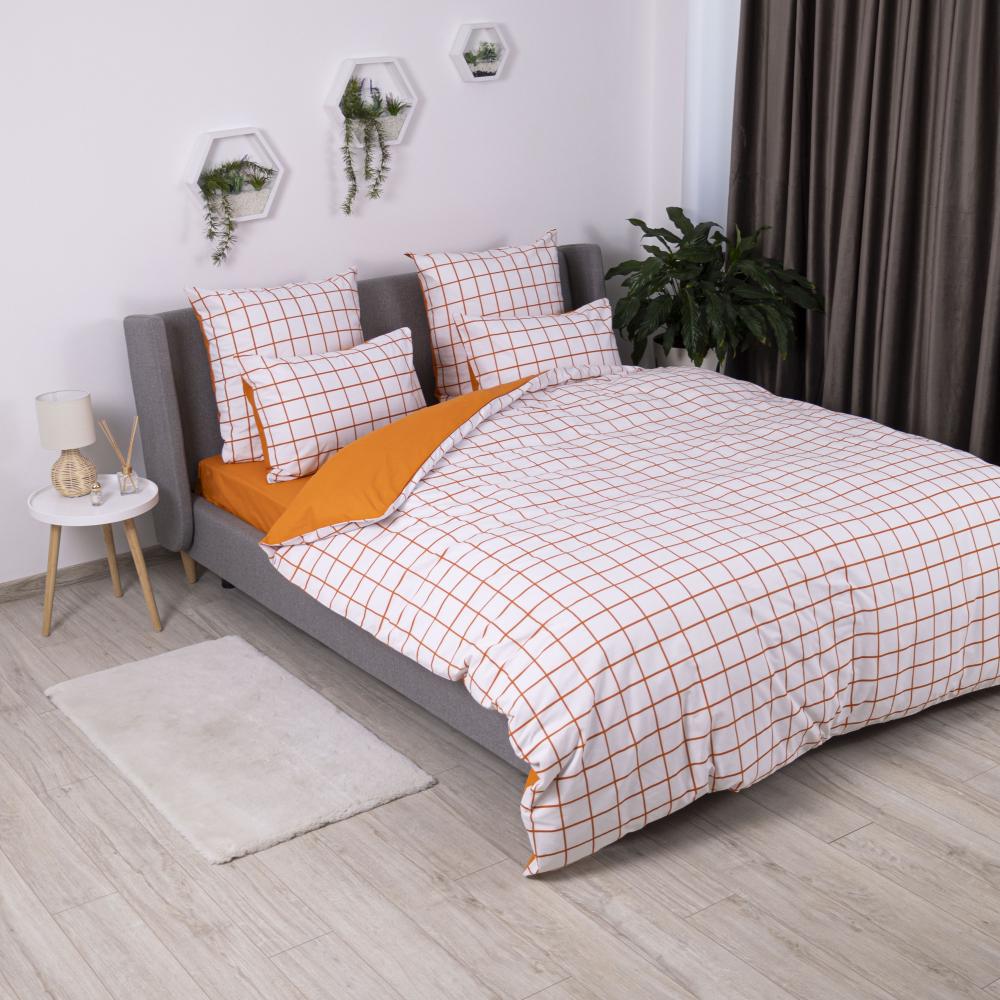 Комплект постельного белья ТЕП Happy Sleep Check полуторный 145x210 см наволочки 2х50х70 см Terracotta (17604)