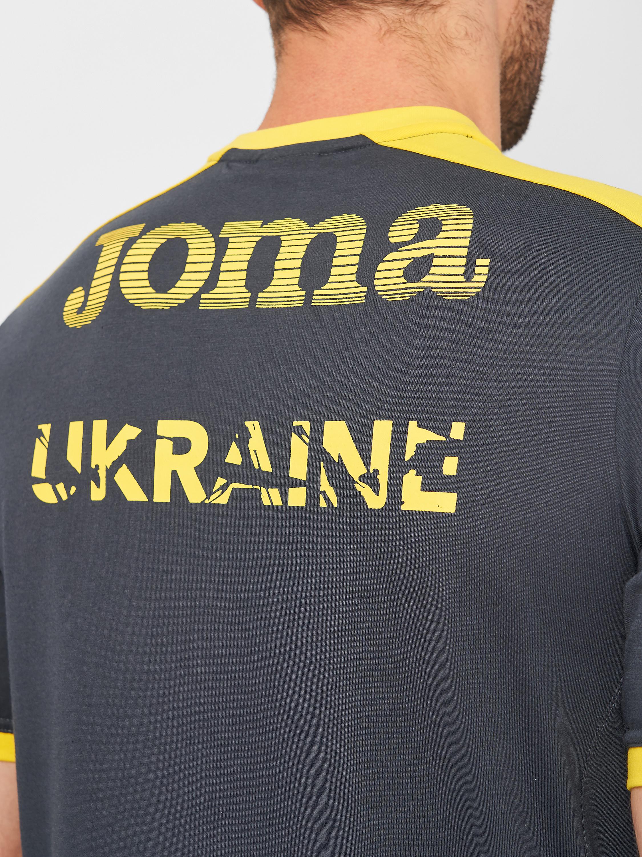 Футболка Joma AT102362B159 Fed. Futbol Ucrania Short Sleeve T-Shirt S Anthracit (8424309636906) - фото 4