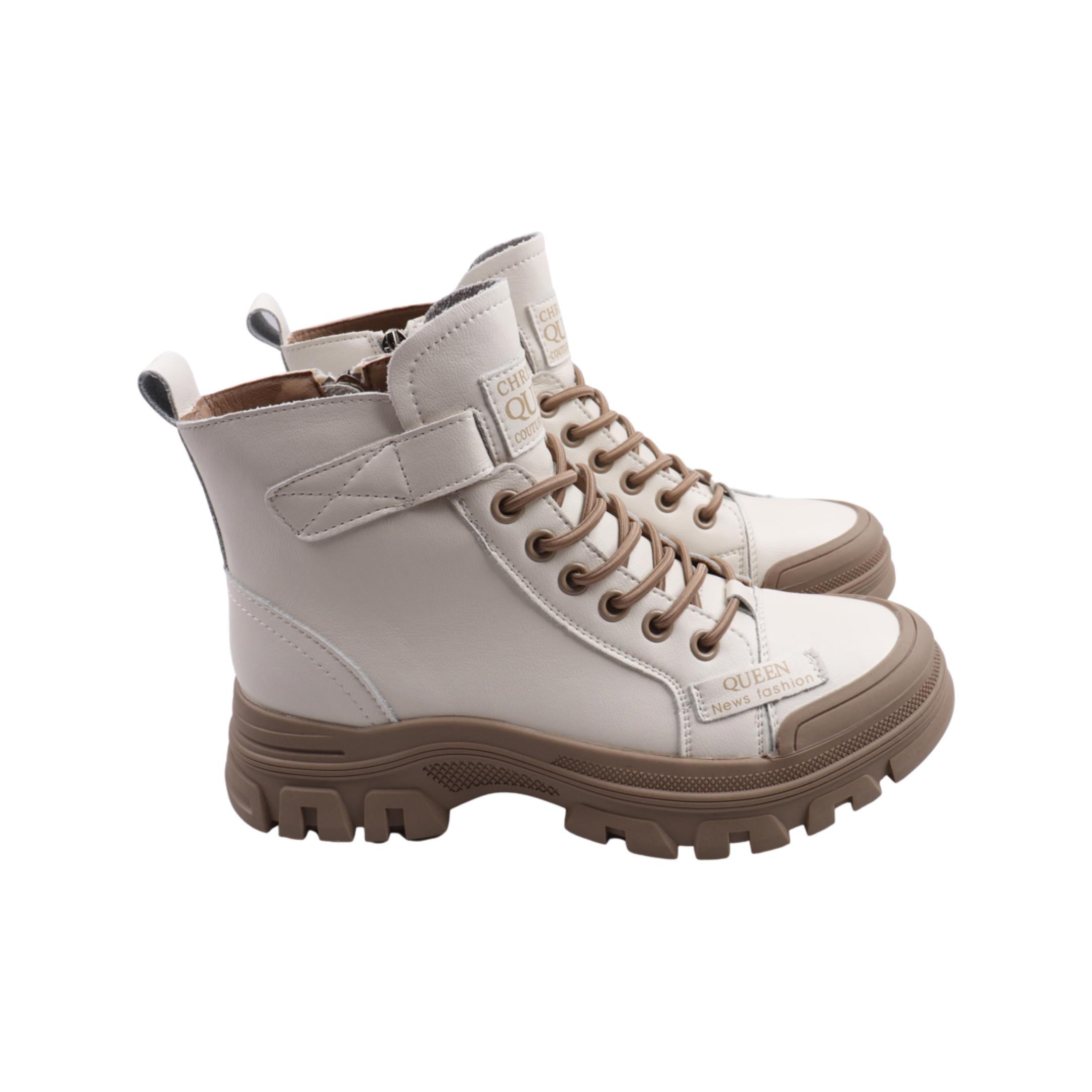 Ботинки женские Farinni из кожи р. 37 Молочный (386-23DHS)