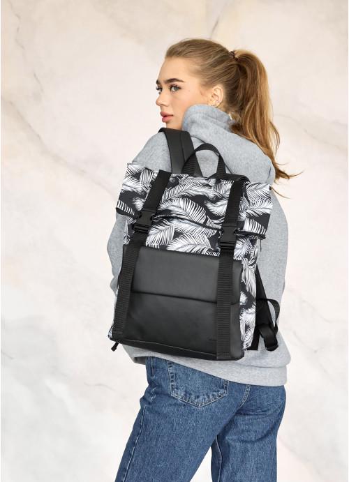 Міський рюкзак жіночий роллтоп Sambag Palm з відділенням під ноутбук Чорний (5130301641)